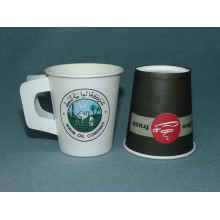 Disposable Single Wall Paper Coffee Cup with Handle 8oz